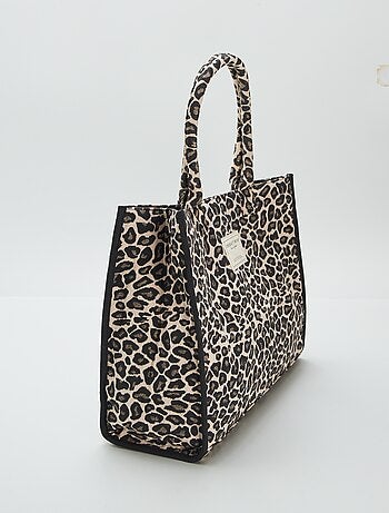 Sacola com estampado 'leopardo'