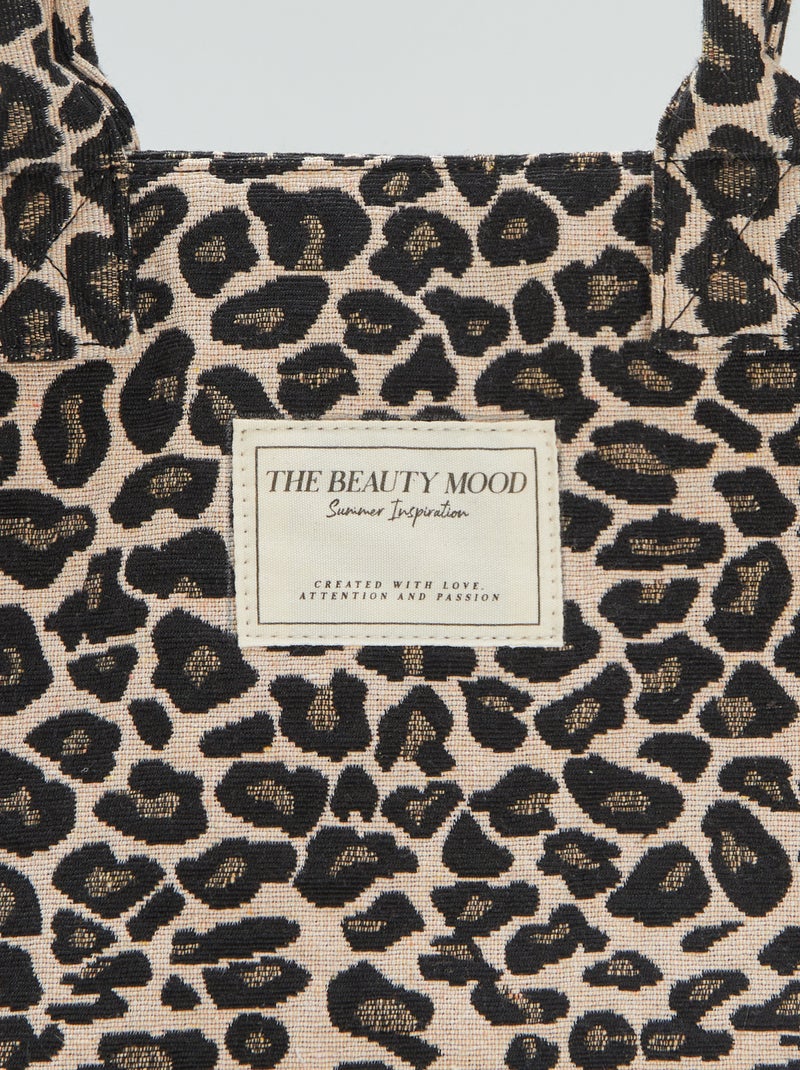 Sacola com estampado 'leopardo' CASTANHO - Kiabi