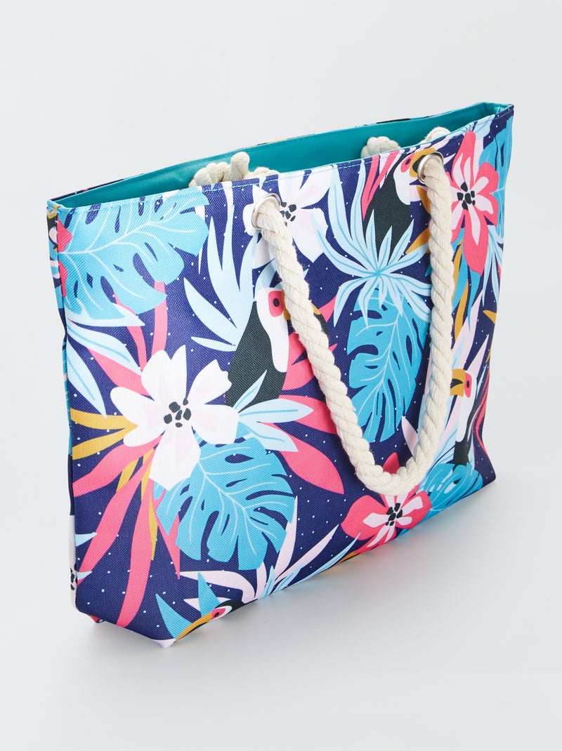 Sacola de praia com estampado AZUL - Kiabi
