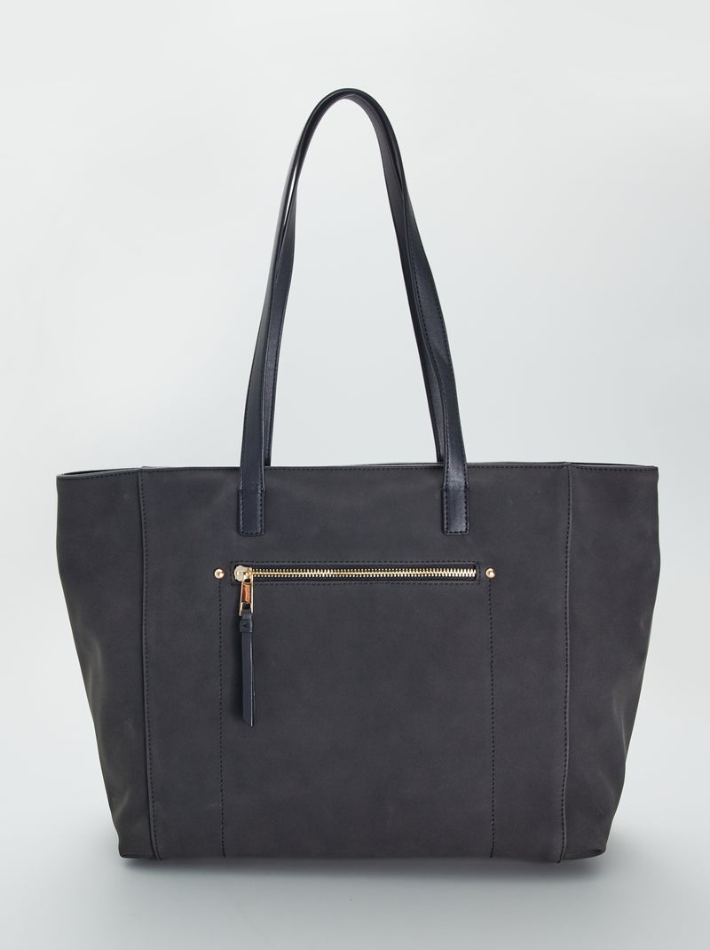 Sacola lisa com grandes alças Preto - Kiabi