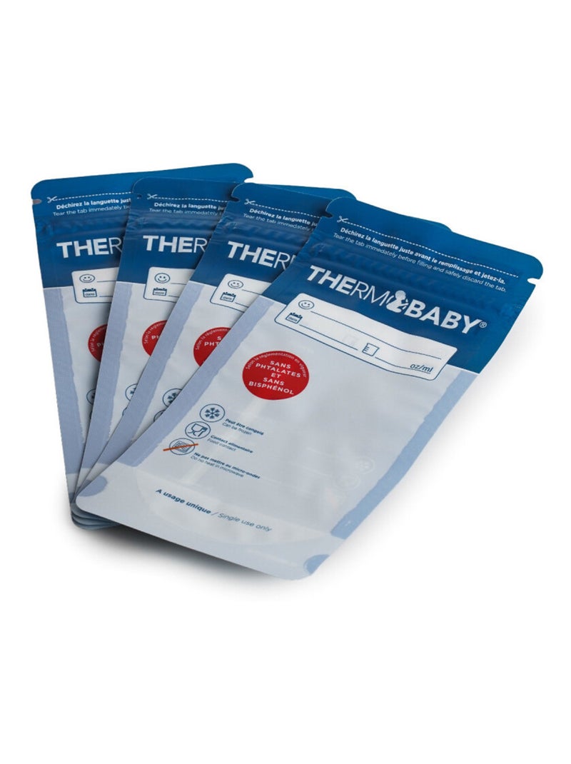 Sacos para armazenamento de leite materno thermobaby pré-esterilizados 180 ml Branco - Kiabi