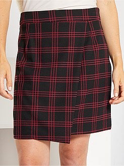 Saia aos quadrados estilo trespassada - Kiabi