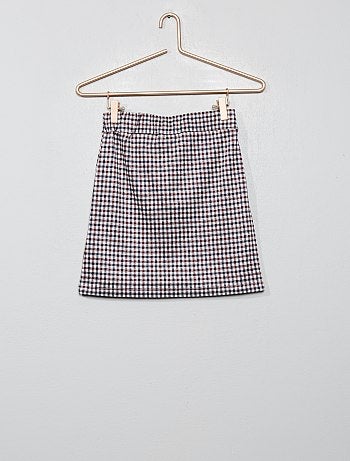 Menina 10-18 anos - Saia aos quadrados vichy - Kiabi