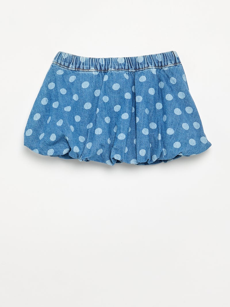 Saia balão curta estampada Azul - Kiabi