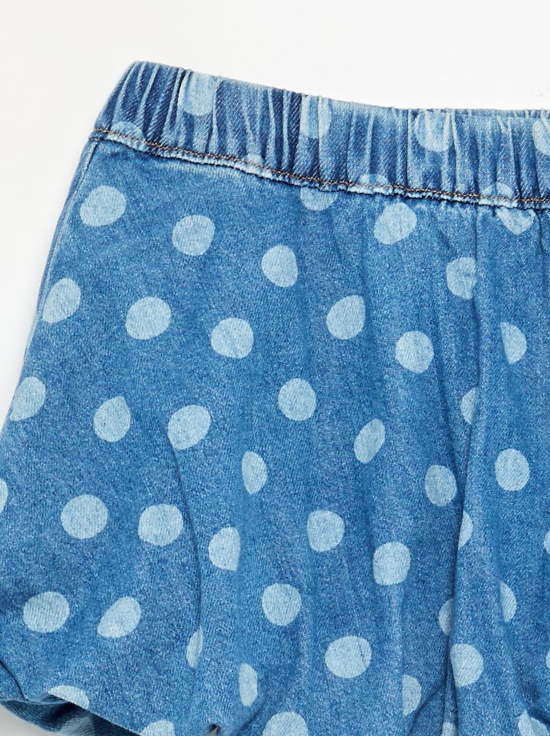 Saia balão curta estampada Azul - Kiabi