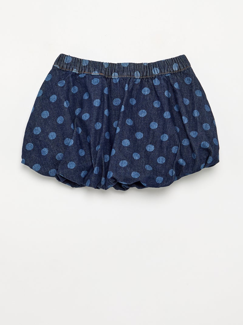 Saia balão curta estampada Azul - Kiabi