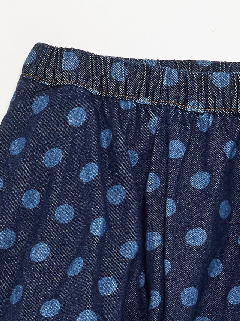 Saia balão curta estampada Azul - Kiabi
