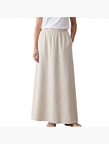 Saia Bege Vero Moda Kita para Mulher
