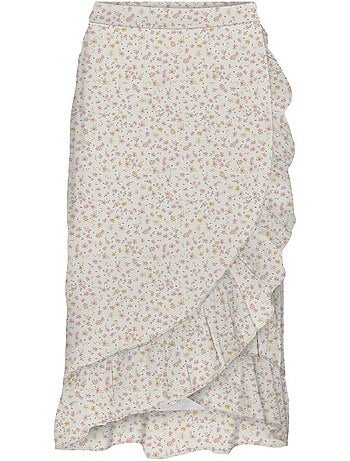 Saia Branca com Padrão Floral Vero Moda Smilla para Mulher