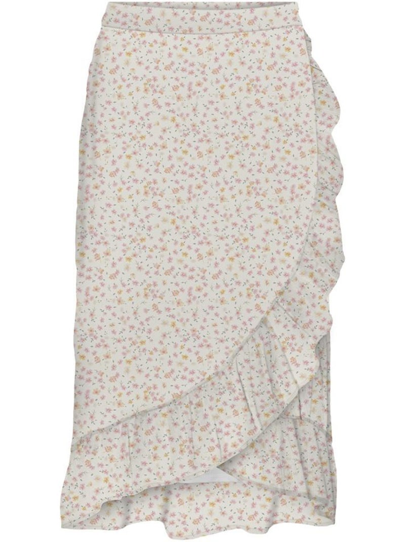 Saia Branca com Padrão Floral Vero Moda Smilla para Mulher Branco - Kiabi