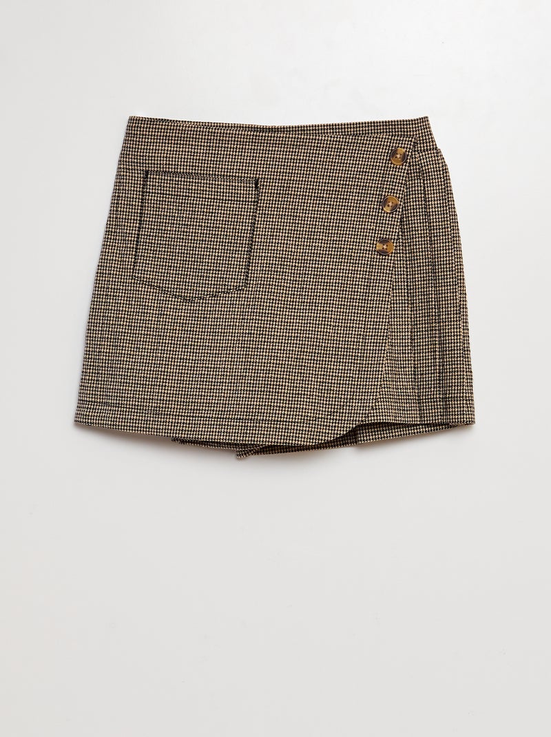 Saia-calça aos quadrados PRETO - Kiabi
