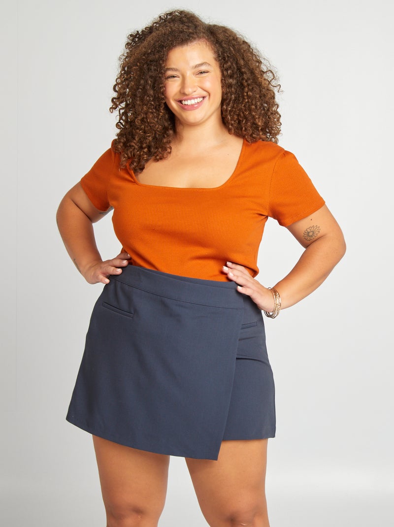 Saia-calça com cintura subida AZUL - Kiabi
