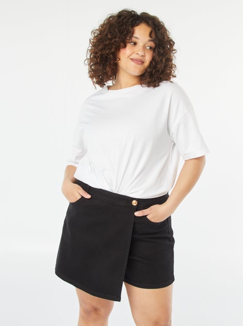 Saia-calça de ganga com bolsos - Kiabi