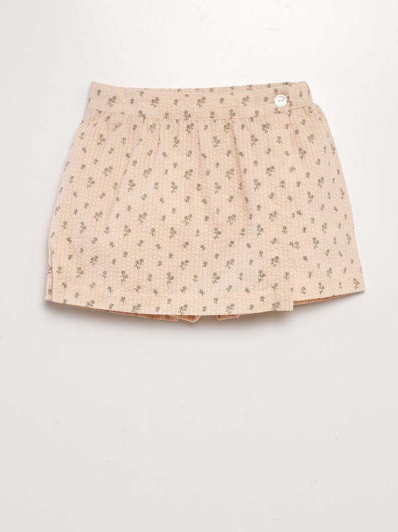 Saia-calça de malha gofrada ROSA - Kiabi