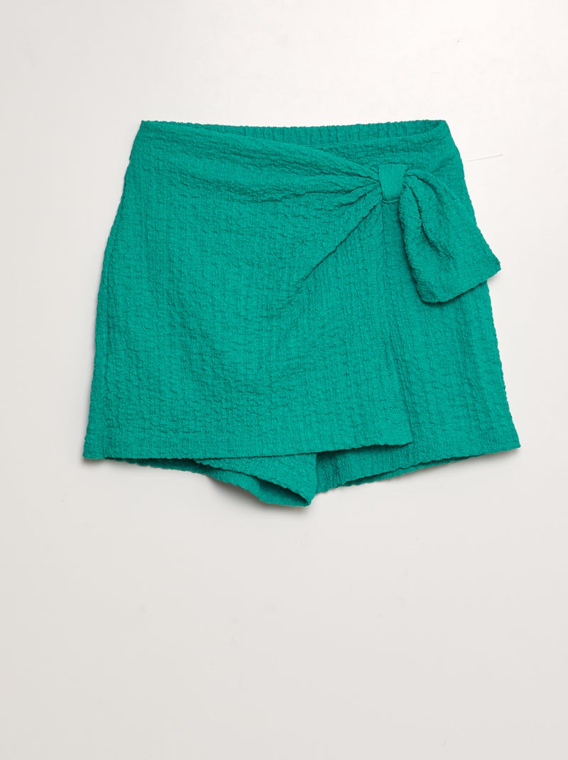 Saia-calça de malha gofrada VERDE - Kiabi