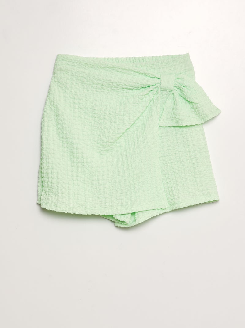 Saia-calça de malha gofrada VERDE - Kiabi