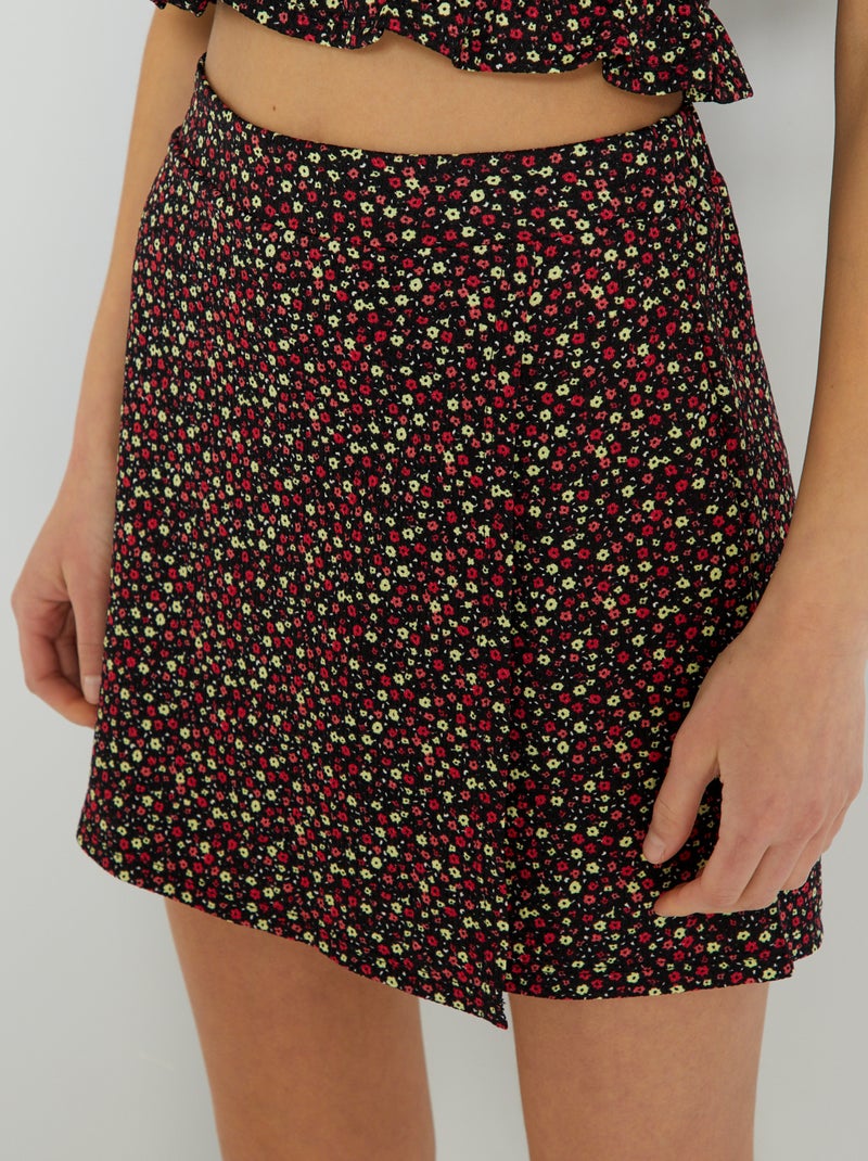 Saia-calça estampada com motivos PRETO - Kiabi