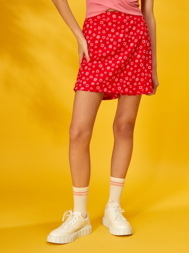 Saia-calça estampada com motivos VERMELHO - Kiabi