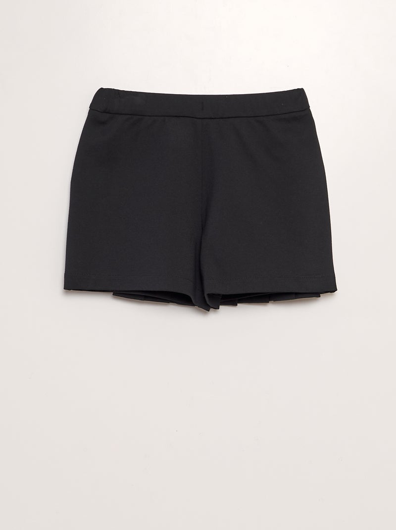 Saia-calça plissada em jersey Preto - Kiabi