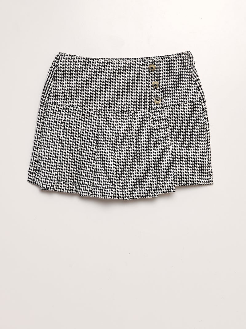 Saia-calça plissada em jersey PRETO - Kiabi