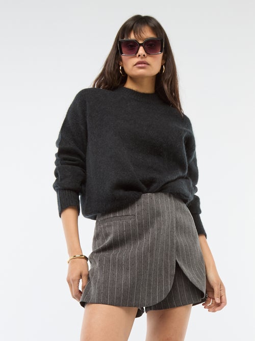 Saia-calção às riscas com strass - Kiabi