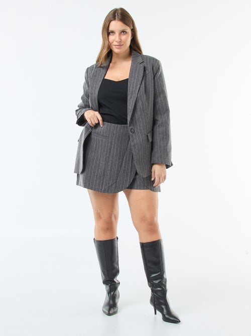 Saia-calção às riscas e strass por toda a peça - Kiabi