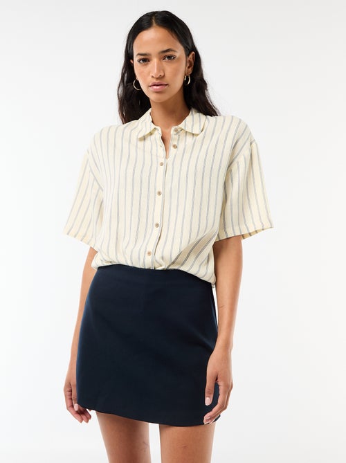 Saia-calção com cintura subida - Kiabi