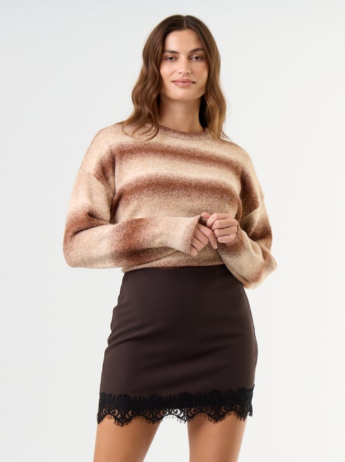 Saia-calção com renda na bainha - Kiabi Saia-calção com renda na bainha - Kiabi
