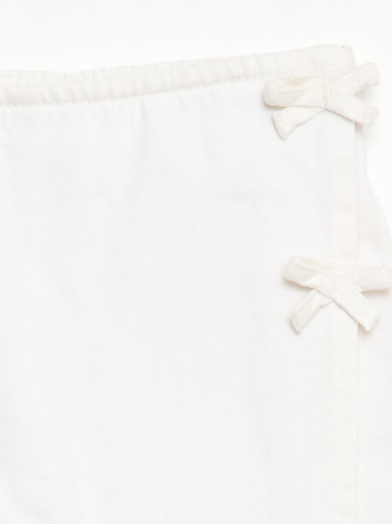 Saia-calção curta em ganga com nós Branco - Kiabi