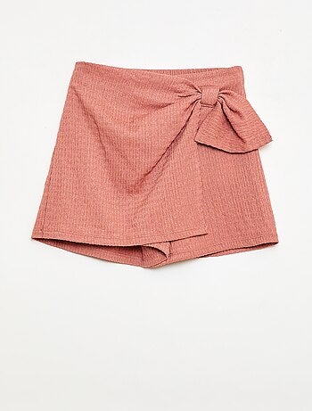 Saia-calção curta em malha leve lisa