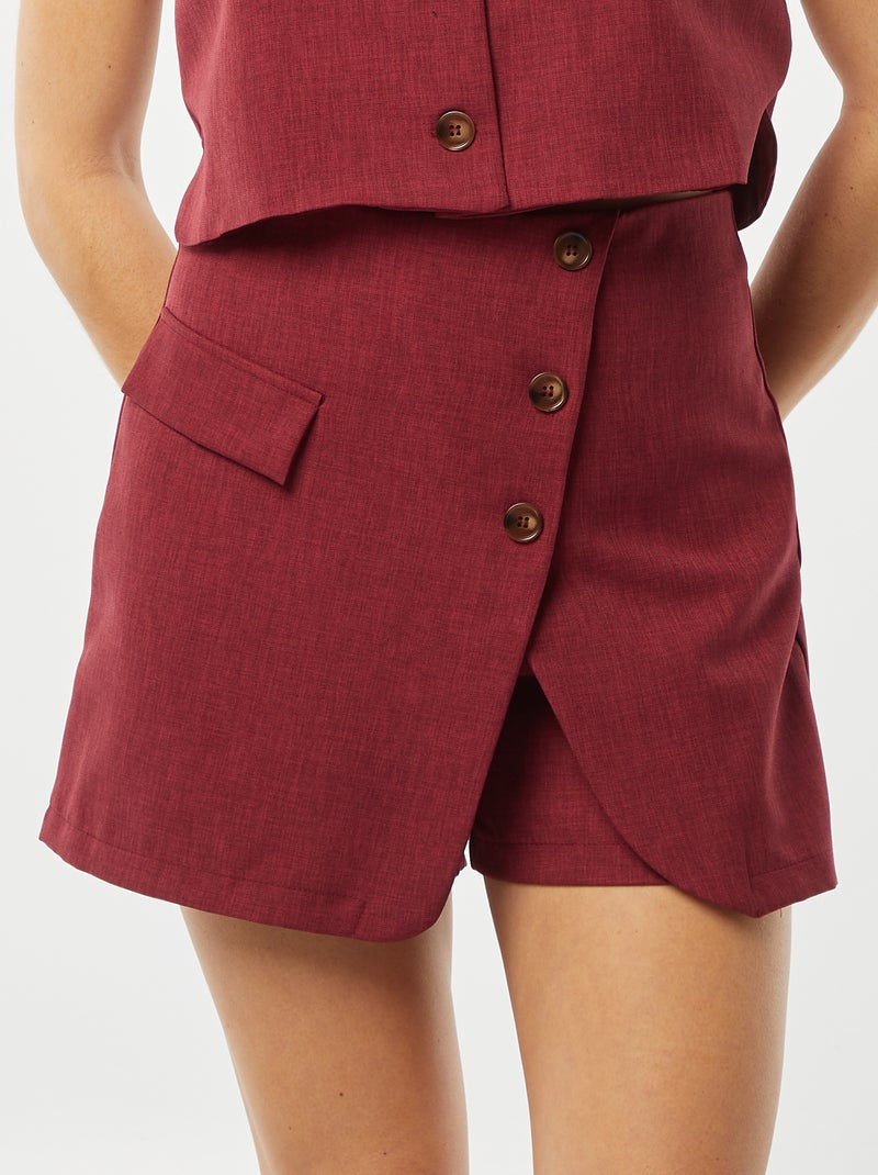 Saia-calção curta lisa VERMELHO - Kiabi