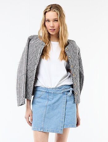 Saia-calção de ganga