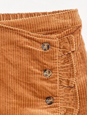 Saia-calção de veludo de algodão