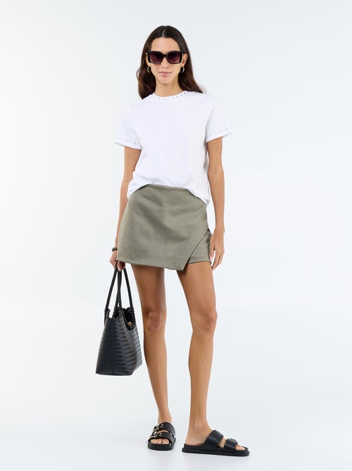 Saia calção em camurça sintética - Kiabi