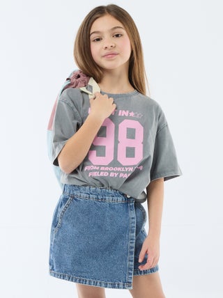 Saia-calção em ganga