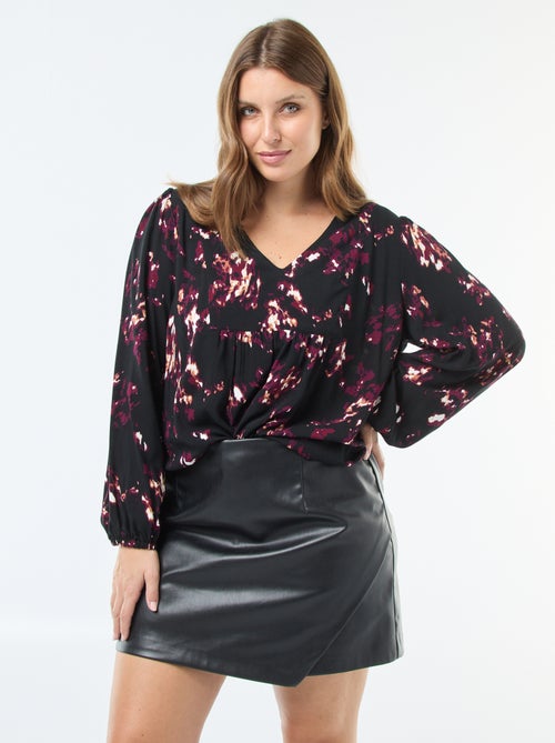 Saia-calção em imitação de couro - Kiabi