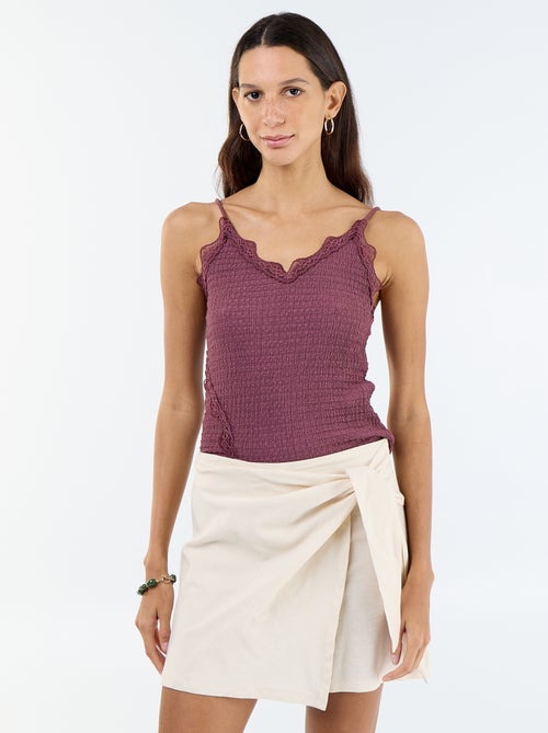 Saia calção leve com cinto de atar - Kiabi