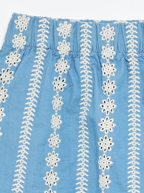 Saia com bordados pelo joelho - Kiabi