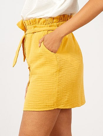 Saia com botões em gaze de algodão - Kiabi