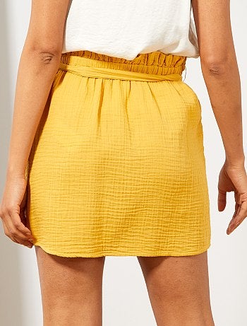 Saia com botões em gaze de algodão - Kiabi