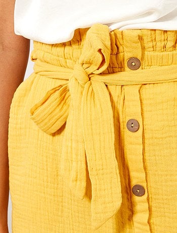 Saia com botões em gaze de algodão - Kiabi
