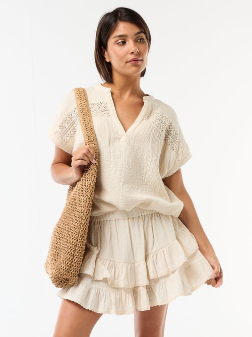 Saia com camadas e folhos - Kiabi