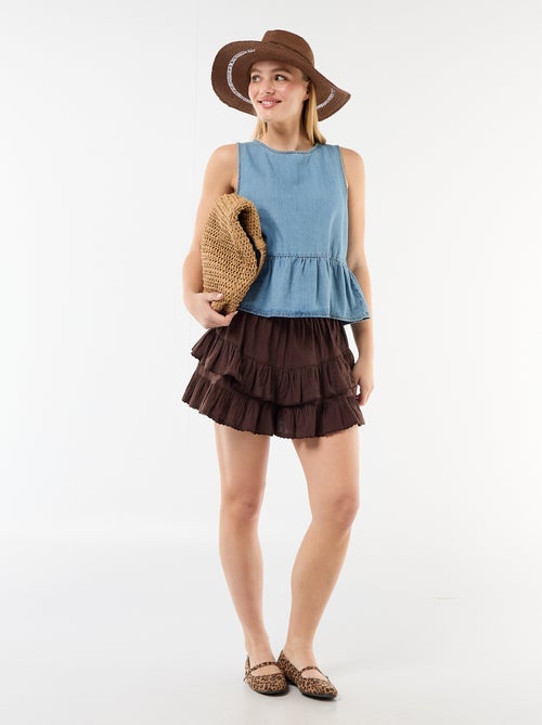 Saia com camadas e folhos - Kiabi