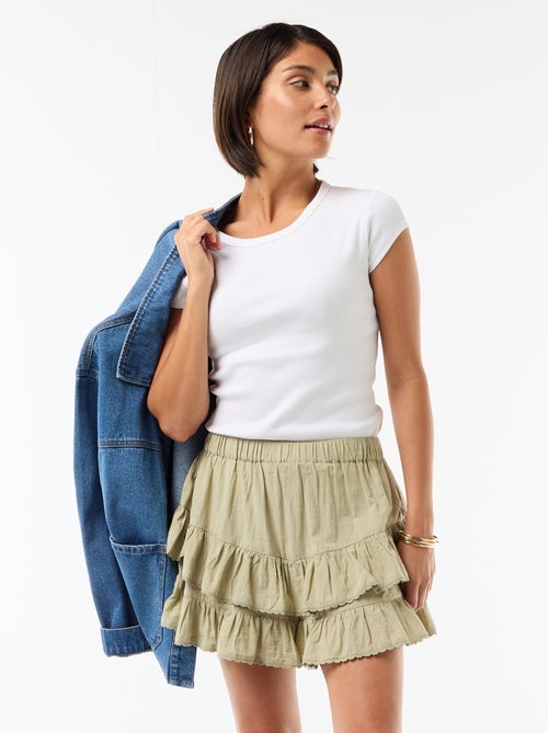 Saia com camadas e folhos - Kiabi