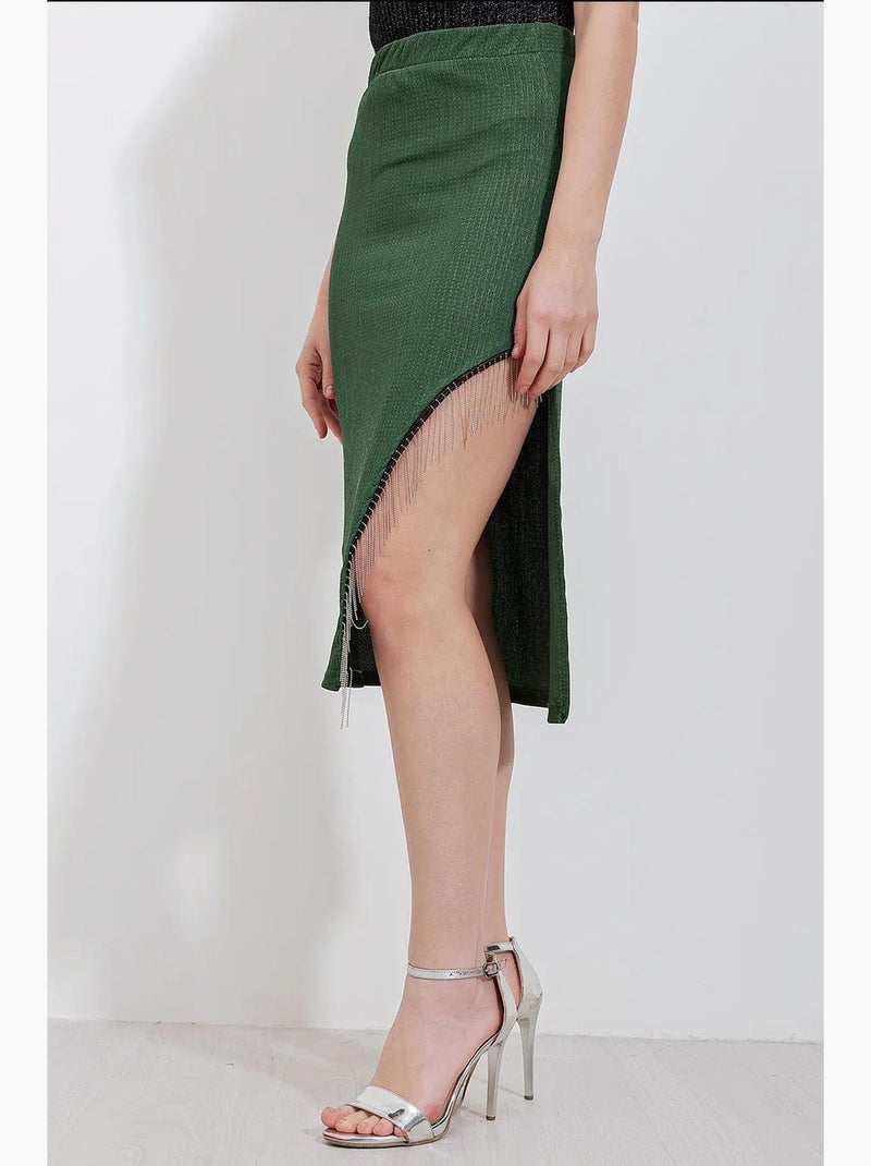 Saia com detalhe de corrente bdart Verde esmeralda - Kiabi