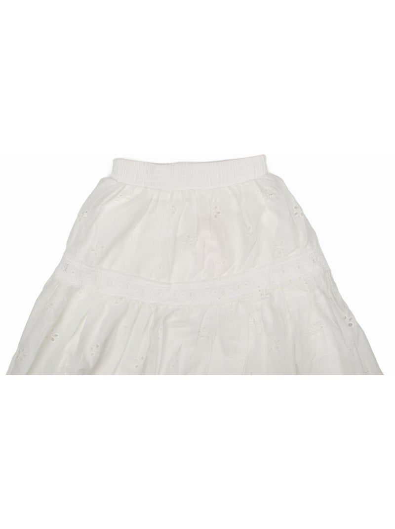 Saia com elásticos - Kids Star Branco - Kiabi
