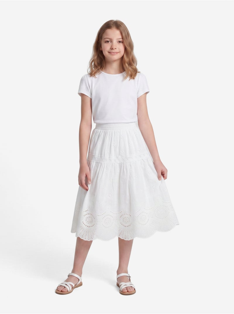 Saia com elásticos - Kids Star Branco - Kiabi
