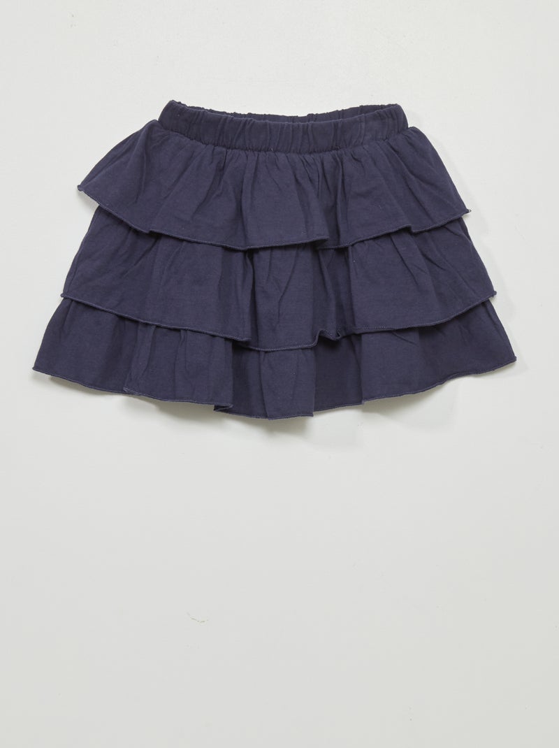 Saia com folhos Azul Marinho - Kiabi