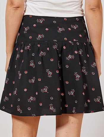 Saia com folhos com botões à frente - Kiabi