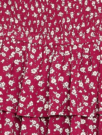 Saia com folhos e estampado leopardo